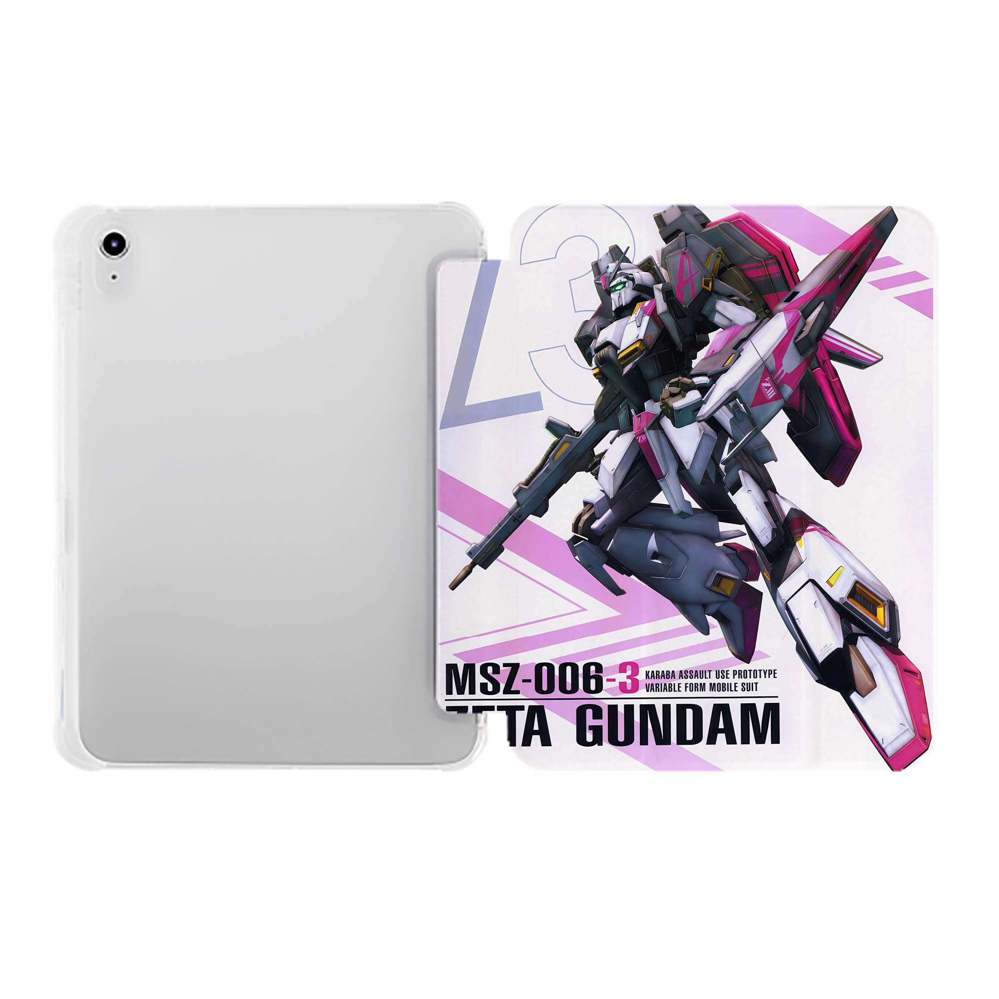 （画像用） 機動戦士ガンダム Mobile Suit Gundam IPad ケース ペン収納付き 三つ折りスタンド PUレザー×シリコン 対応機種9.5/10.5/10.9インチ